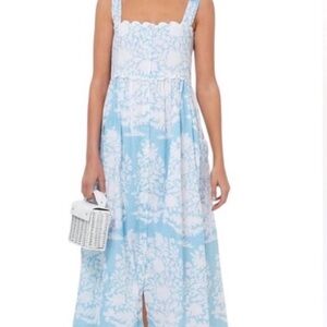 Juliet Dunn Blue and White Casual Dress